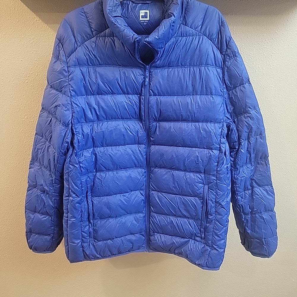 JC Penney JCP Goose Down Puffer Jacket Royal Blue, Size L